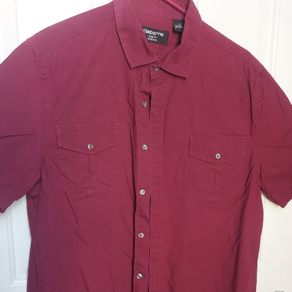 Claiborne Men's Deep Red Casual Shirt